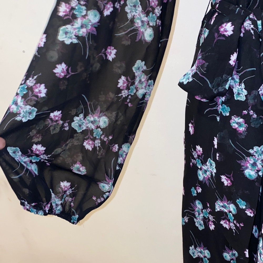NWT!! Black Label by Evan Picone Long Sleeve Dress with Floral Pattern Size 18 - Picture 8 of 16